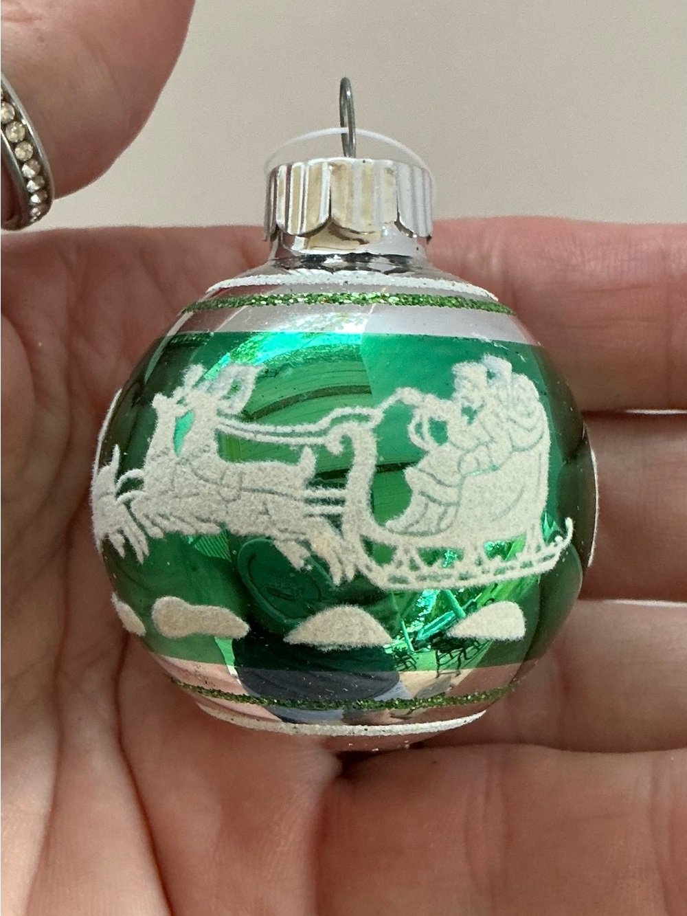 Christopher Radko Shiny Brite Glass Christmas Ornaments Stencil Set of 7
